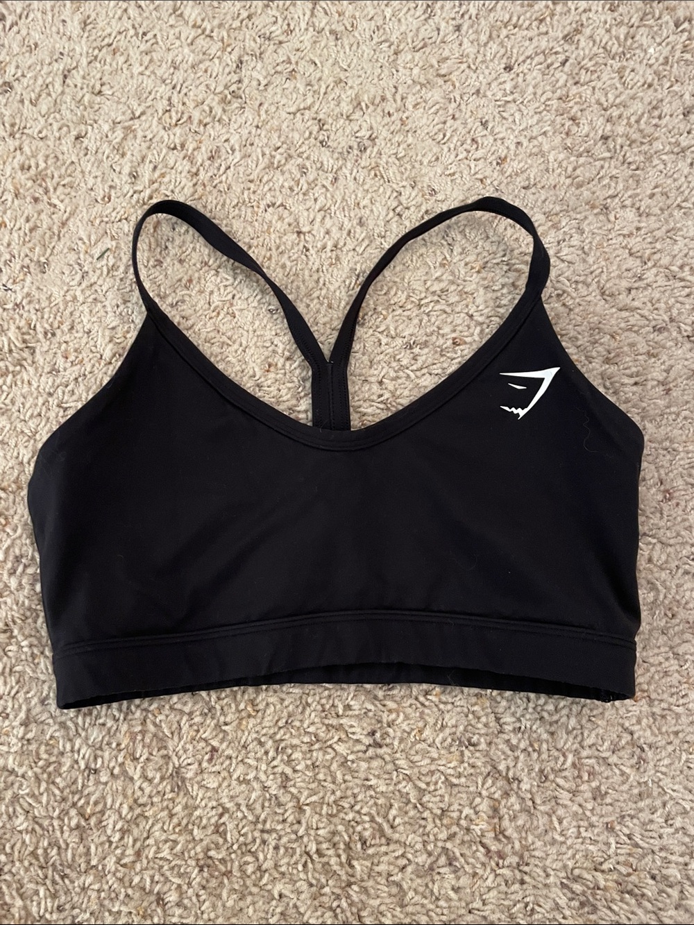 Gymshark V Neck Sports Bra – Black Light Support Racerback Bra!